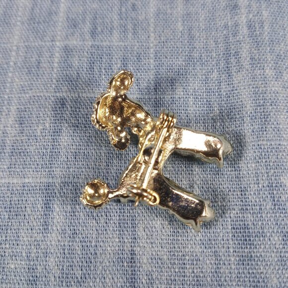 1960s Vintage Poodle Pin with Aurora Borealis Rhinestones - Picture 5 of 5